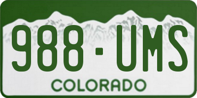 CO license plate 988UMS