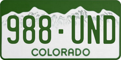 CO license plate 988UND