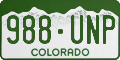 CO license plate 988UNP