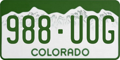 CO license plate 988UOG