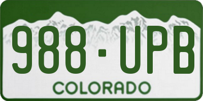 CO license plate 988UPB