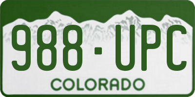 CO license plate 988UPC