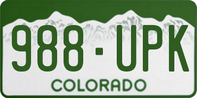 CO license plate 988UPK