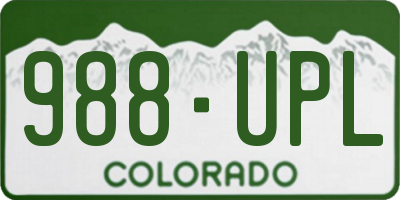 CO license plate 988UPL