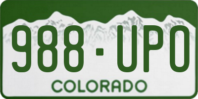 CO license plate 988UPO