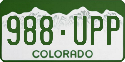 CO license plate 988UPP