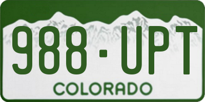 CO license plate 988UPT