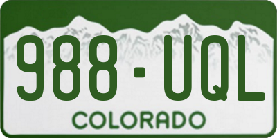 CO license plate 988UQL