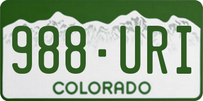 CO license plate 988URI