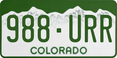 CO license plate 988URR