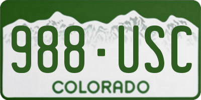 CO license plate 988USC