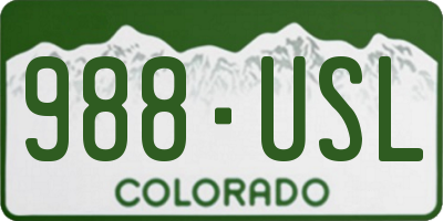 CO license plate 988USL