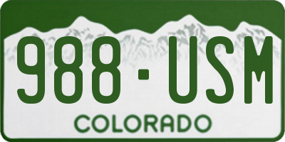 CO license plate 988USM