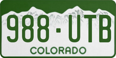CO license plate 988UTB