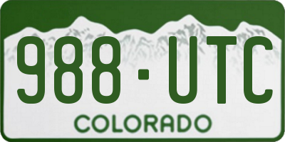CO license plate 988UTC