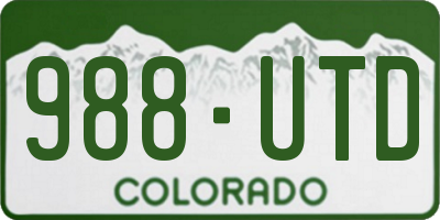 CO license plate 988UTD