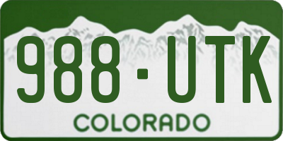 CO license plate 988UTK