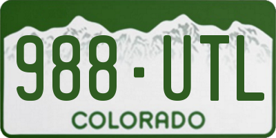 CO license plate 988UTL