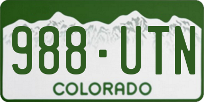 CO license plate 988UTN