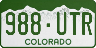 CO license plate 988UTR