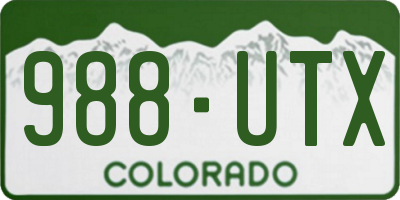 CO license plate 988UTX