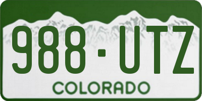 CO license plate 988UTZ