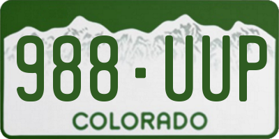 CO license plate 988UUP