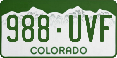 CO license plate 988UVF
