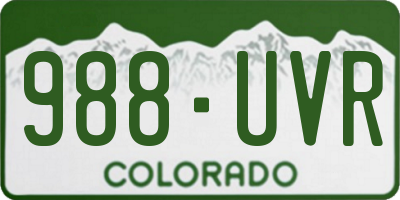 CO license plate 988UVR