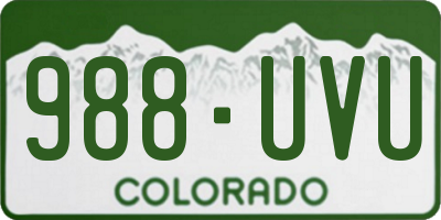 CO license plate 988UVU