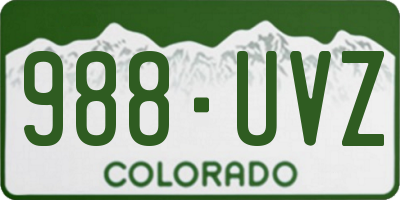 CO license plate 988UVZ