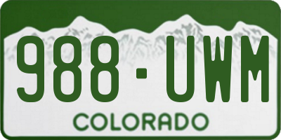 CO license plate 988UWM