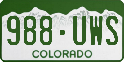 CO license plate 988UWS