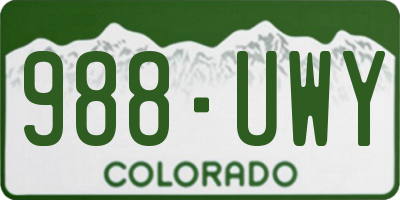 CO license plate 988UWY