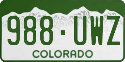 CO license plate 988UWZ