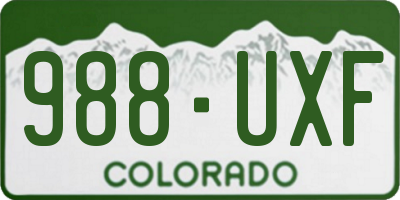 CO license plate 988UXF