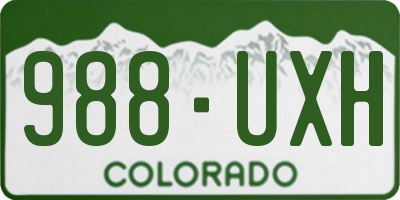 CO license plate 988UXH