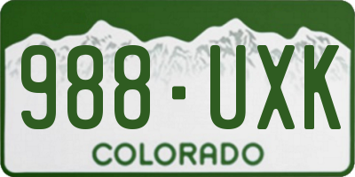 CO license plate 988UXK