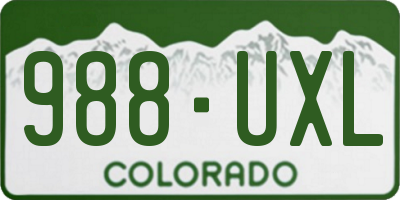 CO license plate 988UXL
