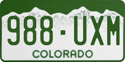 CO license plate 988UXM