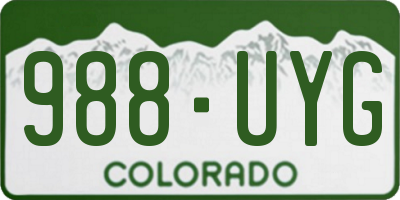 CO license plate 988UYG