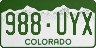 CO license plate 988UYX