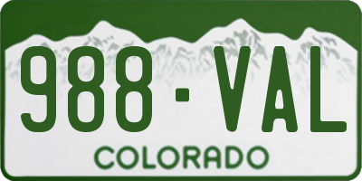 CO license plate 988VAL