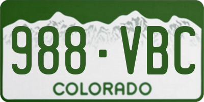 CO license plate 988VBC