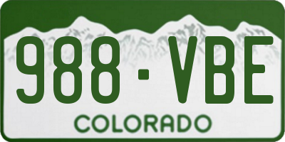 CO license plate 988VBE