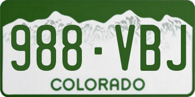 CO license plate 988VBJ