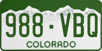 CO license plate 988VBQ