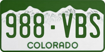 CO license plate 988VBS