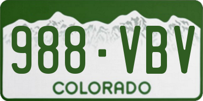 CO license plate 988VBV