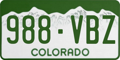 CO license plate 988VBZ